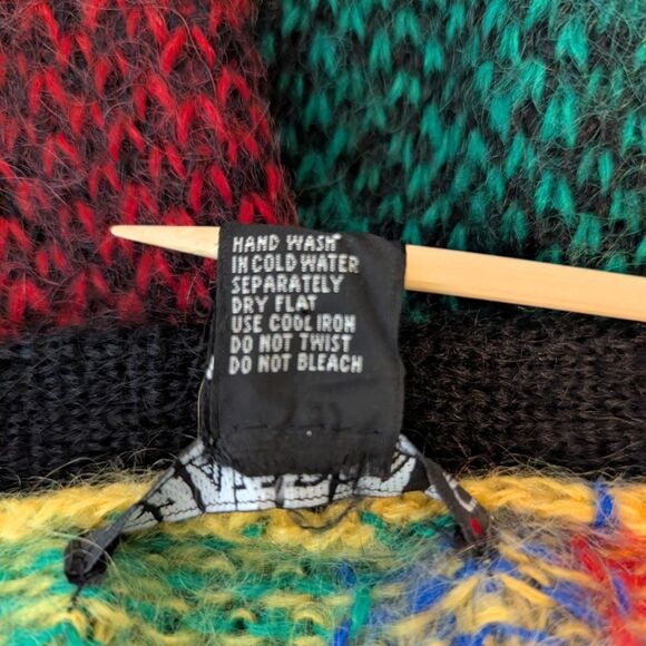 VTG 80s Claudia D. Mohair Preppy Academia Cozycore Maximalist Cardigan Sweater M - Picture 8 of 8